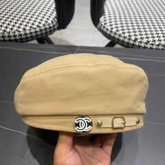 BERET HAT IN OAT YELLOW FABRIC 419384