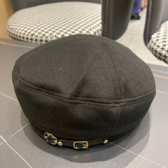 BERET HAT IN BLACK FABRIC 419385
