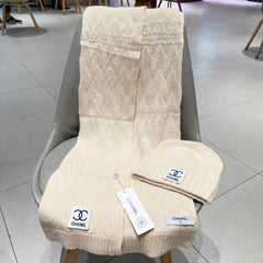 SET BEANIE HAT AND SCARF BISQUE BEIGE 427884