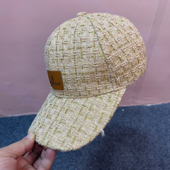 BASEBALL CAP IN SAND YELLOW TWEED 437708