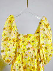 PUFF SLEEVE MINI DRESS 25S IN LINEN 266364