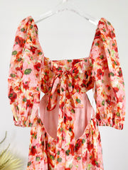 LIGHTBURST SHORT SLEEVE BACKLESS DRESS 25S IN LINEN 266370