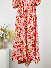 LIGHTBURST SHORT SLEEVE BACKLESS DRESS 25S IN LINEN 266370