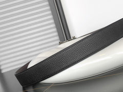 HM REVERSIBLE BLACK AND CHOCOLATE BROWN LEATHER STRAP 32 MM COPPER HARDWARE