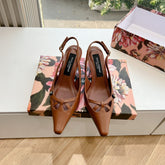 DG 70MM FOOTWEAR – BLUSH IN BROWN CALFSKIN SLINGBACK