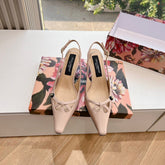 DG 70MM FOOTWEAR – BLUSH IN BEIGE CALFSKIN SLINGBACK