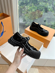 RUBY FLAT MARY JANE IN BLACK PATENT CALFSKIN