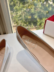 BELLE VIVIER BALLERINAS IN SILVER METALLIC SMOOTH LAMBSKIN