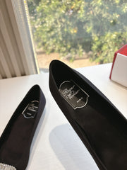 BELLE VIVIER BALLERINAS IN BLACK SILK
