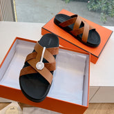 KAZIMIR SANDAL IN BRONZE BROWN CALFSKIN AND SUEDE