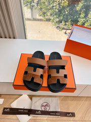 CHYPRE SANDAL IN BRONZE BROWN SUEDE AND CALFSKIN