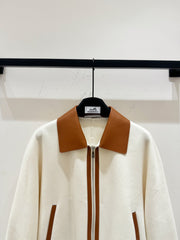 HERMES 25S CASHMERE COAT WITH SHEARLING COLLAR 253