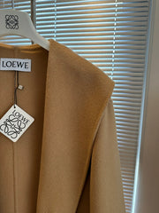 Loewe Coat Khaki Brown Cashmere