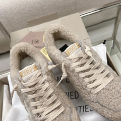BALL STAR SNEAKERS WITH WHITE STAR IN BEIGE WOOL