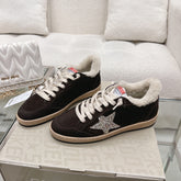 BALL STAR SNEAKERS WITH GLITTER STAR IN BLACK SUEDE