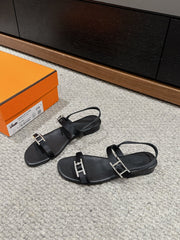 BUCKLE SANDAL BLACK CALFSKIN