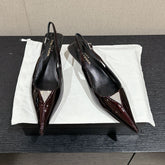 SL CHERISH CRYSTAL SLINGBACK WINE CALFSKIN