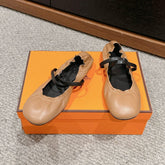 BALLERINA BALLET FLAT BRIGHT BROWN LAMBSKIN