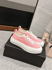 LACE-UP SNEAKERS IN PASTEL PINK CANVAS