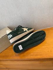 BALL STAR SNEAKERS WITH WHITE CALFSKIN STAR TIMBER GREEN SUEDE UPPER