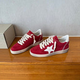 BALL STAR SNEAKERS WHITE STAR IN RED SUEDE AND CALFSKIN