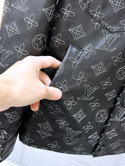 LV SHIRT JACKET IN BLACK MONOGRAM EMBROIDERED CALFSKIN 239119