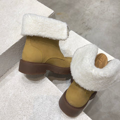BOTTINE HADDOCK BOOTS IN CITRINE YELLOW SUEDE