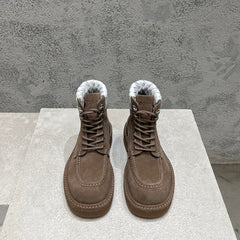 HADDOCK LACE-UP ANKLE BOOT IN WALNUT BROWN SUEDE