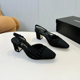 CC SLINGBACK 25S 65 MM IN BLACK TWEED MIX SEQUINS