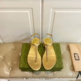 GG SIGNORINA THONG SANDALS IN GOLD SHEEPSKIN