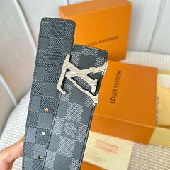 LV 25S BELT 40 MM IN BLACK MIX GREY CALFSKIN 593222