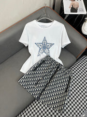 Dior 25C Embroidered T-shirt mix Skirt Dior Monagram 228675