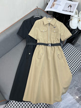 SHIRT DRESS WITH ZIP-UP COLLAR AND BELT