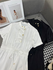 ROUND-NECK SHORT-SLEEVE DRESS 253297