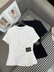 FITTED POLO SHIRT WITH PLEATED WAIST 255707