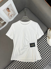 FITTED POLO SHIRT WITH PLEATED WAIST 255707