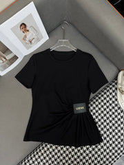 FITTED POLO SHIRT WITH PLEATED WAIST 255707