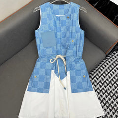 LV TANK DRESS BLUE 25S IN POLYESTER 266630
