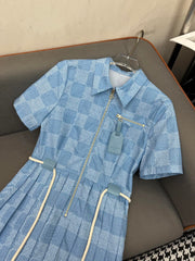 LV DRESS PLEATED HEM 25IN POLYESTER 266634