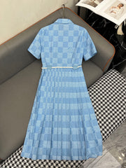 LV DRESS PLEATED HEM 25IN POLYESTER 266634