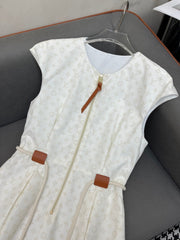 LV FRONT ZIP SLEEVELESS DRESS 25S IN POLYESTER 266640