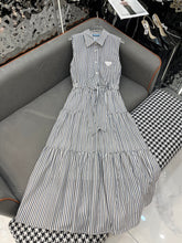 SLEEVELESS STRIPED SHIRT DRESS