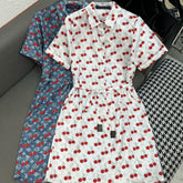 LV SHIRT DRESS CHERRY 25S IN POLYESTER 266624