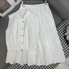 LAPEL VEST JACQUARD MONOPOLY WHITE 266718