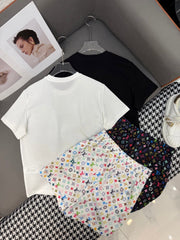 LV NEW T-SHIRT AND SHORTS SET WITH GOLD HARDWARE DETAILS