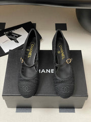 HIGH BALLET MARY JANE 50MM IN BLACK RAFFIA