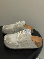 BALENCIAGA 25S MULES BIRKENSTOCK IN CREAM BEIGE SUEDE