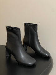 BALENCIAGA 25S ANKLE BOOTS 65 MM IN BLACK COW LEATHER