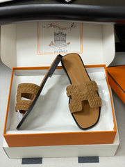 HM 25S ORAN SANDAL IN LIGHT BROWN SUEDE AND LAMBSKIN