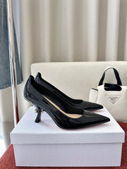 DIOR TRIBALES HIGH HEELS 80 MM 25S IN BLACK GLOSSY LEATHER
